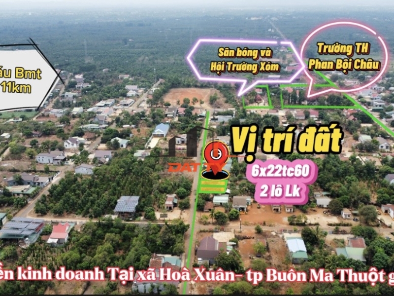 Cơ hội sở Hữu mặt tiền kinh doanh tại Xã Hoà Xuân chỉ 499 triệu
